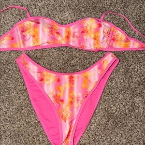 Wild Fable Pink and Yellow Floral Bikini
